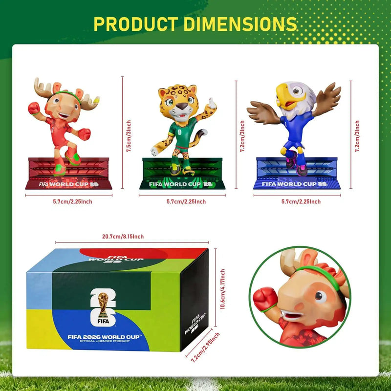2026 FIFA World Cup Official Mascot Figurine Set | 2.4-inch Type B Set